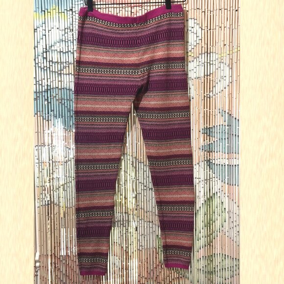 Mossimo Supply Co. Fair Isle Style Sweater Leggings, Pink/Orange Geometric, XL - Picture 5 of 10